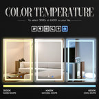 Bathroom Vanity LED Mirror for Wall with Anti Fog, Dimmable Touch Button, Adjustable Color Temperature, Memory Function 30"x40" by Fab Glass and Mirror