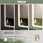 20x28 Inch LED Bathroom Mirror with Lights, Black Metal Framed LED Mirror for Bathroom, 3 Colors and Stepless Dimmable Wall Mounted Lighted Bathroom Vanity Mirror, Anti-Fog, Memory