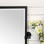 TEHOME Pivot Mirror Matte Black Bathroom Mirror Squared Edge Rectangle Tilting Beveled Vanity Mirrors for Wall, Overall 33.9 x 40 inches (Mirrror 30 x 40 inches)