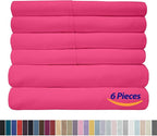 Cal King Size Bed Sheets - 6 Piece 1500 Supreme Collection Fine Brushed Microfiber Deep Pocket California King Sheet Set Bedding - 2 Extra Pillow Cases, Great Value, California King, Fuschia