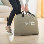 Intex 64131ED Dura-Beam Plus Deluxe Pillow: Fiber-Tech – Twin Size – Built-in Electric Pump – 16.5in Bed Height – 300lb Weight Capacity