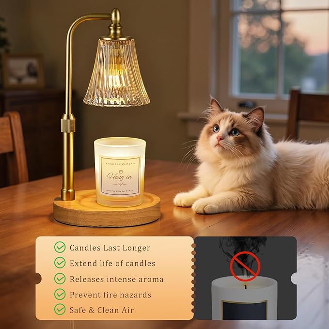 Candle Warmer Lamp with Timer Dimmable,Birthday Gifts for Women Mom Sister,Adjustable Height Wax Melt Warmer for Jar Candles,House Warming Gifts New Home,Ideal for Office,Dorm,Bedroom Home Decor