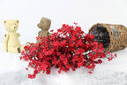 JAKY-Global 9pcs Babys Breath Artificial Flowers Gypsophila Bouquet Bulk Fake Spring Silk Small Flowers Real Touch Faux Floral for Home Bedroom Kitchen Garden Wedding Christmas Party DIY Decor (Red)