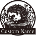 Custom Hedgehog Metal Sign, Personalized Hedgehog Metal Wall Art,Hedgehog Lovers Gift Metal Kid Room Decor,Personalized Hedgehog Lover Name Sign,Kid Nursery Decoration (Hedgehog B)