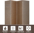 Room Divider Wood Screen 4 Panel Wood Mesh Woven Design Room Screen Divider Folding Portable Partition Screen Screen Wood for Home Office