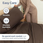 Split King Size 5 Piece Sheet Set - Comfy Breathable & Cooling Bed Sheets Set - Hotel Luxury Bedding for Women, Men, Kids, Teens, Boys & Girls - Deep Pockets, Soft and Wrinkle Free - Oeko-Tex - Brown