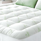 Ultra Soft Queen RV Size Mattress Topper - Viscose Made from Bamboo Pillow Top Mattress Pad for Back Pain Relief - Naturally Cooling for Hot Sleepers, Green
