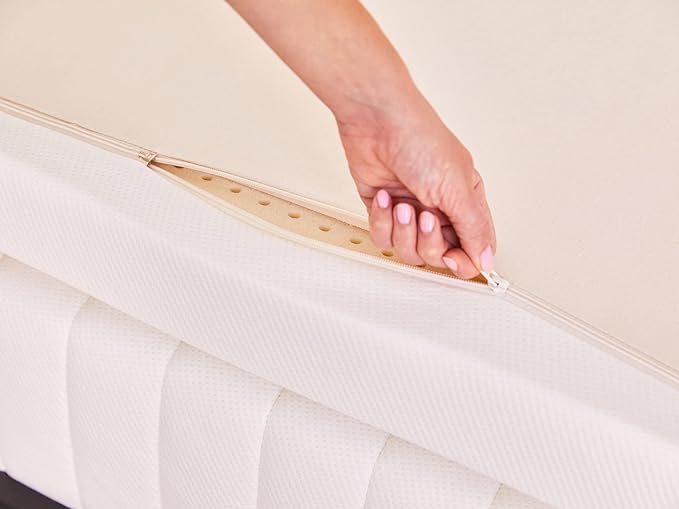 Pure Green Natural Latex Mattress Topper w/Luxury Cover - Soft - 3 Inch - Full Size (GOLS Certified Organic)