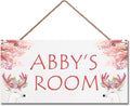 Personalized Signs Super Cute Deer Plaque, David's deer Sign, Kids Room Custom Name Door Wall Decor, Floral Nursery Art Plate For Boys Room Girls Bedroom Little Man Cave