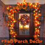 YEGUO 6 PCS Thanksgiving Decorations for Home, Fall Lights Battery Operated, Total 60ft 120 LED Lighted Fall Garland Maple Leaves for Halloween Holiday Autumn Harvest Fall Thanksgiving Decor