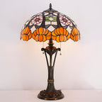 Tiffany Table Lamp Orange Flower Stained Glass Desk Lamp 16X16X24 Inches Reading Light