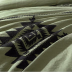 MaiRêve Embroidery Queen Size Comforter Sets, Light Olive Green Western Bedding Set Boho 7 Pieces, All Season Farmhouse Bed in A Bag Comforter Set with Sheets, Pillowcases & Shams