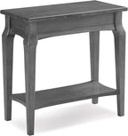 Stratus Solid Wood Narrow Side End Table with Shelf, Smoke Gray, Perfect for Living Rooms, Bedrooms, and Small Spaces – Leick Home, 22005-GR
