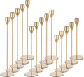 Candlestick Candle Holders Gold Taper: Candeldo Tall Brass Candles Stick Holder Decor Set of 15 Dinning Table Centerpiece Vintage Metal Candle Stand Wedding Decorations