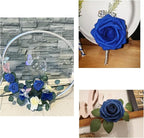Royal Blue Roses Artificial Flowers (Near Navy Blue) 50 PCS, Fake Rose Flower Heads Flowers with Stem for DIY Bouquets Wedding Decorations Centerpieces Arrangements Party Home Decor