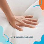 Linenspa 12 Inch Memory Foam and Spring Hybrid Mattress - Medium Plush Feel - Bed in a Box - Pressure Relief and Adaptive Support - Breathable - Cooling - Primary Bedroom - Twin Size