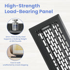4x12 Inches 2 Pack Heavy Duty Walkable Floor Register - Easy Adjust Air Supply Lever Decorative Floor Vent Covers - Boston Design Vent Covers for Home - Matte Black