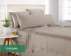 Queen Sheets by Pure Bamboo, Genuine 100% Organic Viscose Derived from Bamboo Bed Sheet Set, Luxuriously Soft & Cooling, Double Stitching, Lifetime Quality Promise (Queen, Sand)