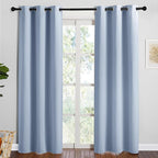 NICETOWN Vintage Blue Blackout Curtains 84 inches Length for Living Room, 2 Panels, 42" Wide, Thermal Insulated Long Drapes for Large Window