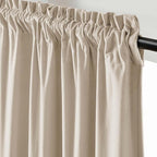 Lazzzy Velvet Blackout Curtains Thermal Insulated Room Window Drapes Super Soft Luxury Curtains for Living Room Bedroom Rod Pocket 2 Panels, Beige, 42" W x 108" L