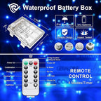 JMEXSUSS 2 Pack Blue Fairy Lights Battery Operated, Total 400 LED 132ft Christmas Twinkle Fairy Lights with Remote, 8 Modes Blue String Lights for Christmas Tree Bedroom Wreath Fireplace Decor