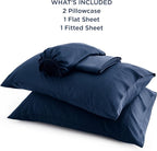 Bedsure Full Size Bed Sheets, Cooling Sheets, Rayon Derived from Bamboo, Breathable & Soft, Deep Pocket Up to 16 Inches, Hotel Luxury Silky Bedding for Hot Sleepers, Navy