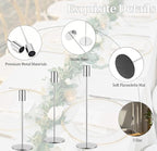 Set of 3 Silver Taper Candle Holders, Metal Gold Candlestick Holders, Tall Candle Holder, Fits 3/4 inch Thick Candle&Led Candles, for Table Centerpiece, Wedding, Dinning, Party Home Decor