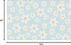 Flagship Carpets Schoolgirl Style White Daisies on Blue Educational Area Rug for Kids Room Seating Décor, Children's Classroom, Play Carpet for Teaching and Playroom, 7'6" x 12'