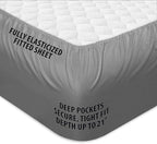 COONP Queen Mattress Topper, Extra Thick Pillowtop, Cooling Plush Mattress Pad Cover Bed Topper Protector with 8-21 Inch Deep Pocket (Grey, Queen)