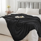 BEDELITE King Size Blanket for Bed, Luxury Plush Cozy Fuzzy Fleece Blanket 108x90 inches, Super Soft Warm Big Lightweight Throw Blanket All Seasons Suitable, Black