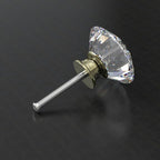 12-Pack Crystal Glass Cabinet Knobs for Home Decor, Vanity Drawers, Desks, Wardrobe Doors, Standard Screws Easy Installation for Home Refurbishment and Redecoration (Clear Crystal, 30mm, Bronze Base)