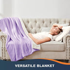 Walensee Sherpa Fleece Blanket (Twin Size 60”x80” Lavender) Plush Throw Fuzzy Super Soft Reversible Microfiber Flannel Blankets for Couch, Bed, Sofa Ultra Luxurious Warm and Cozy for All Seasons