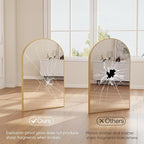 DUMOS Gold Metal Arch Vanity Rounded Rectangle Bathroom Mirrors for Over Sink Wall, 21x30 Inch Large Matte Mirror, Modern Decorative for Restroom, Farmhouse
