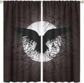 Cool Raven Print Curtains - Vintage Nordic Viking Theme Dead Tree Crow Full Moon Thermal Insulated Blackout Curtains - Rod Pocket Window Treatment Drapes for Bedroom 2 Panels 63L x 31.5W