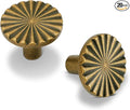 20 Pack Kitchen Cabinet Knobs Round Sunflower Dresser Knob Modern Drawer Hardware Cupboard Handles Furniture Knob for Bathroom Single Hole Knobs for Wardrobe Antique Brass TYH-AB-K20
