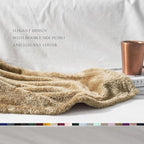 Exclusivo Mezcla Plush Fuzzy Fleece Bed Blanket Queen Size, Super Soft, Fluffy and Warm Blankets Suitable for All Seasons (Brown, 90x90 Inches)