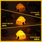 Car Night Light for Kids - 2-in-1 Dimmer & Timer, Rechargeable Squishy Silicone Baby Lamp, Cute Taxi Car Nightlight for Boys Girls Birthday Xmas Gifts Bedroom Decor Lamp