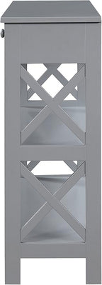 Convenience Concepts Oxford 1-Drawer Console Table 39.5" - Farmhouse Sofa Display with Storage Shelf For Living, Family, & Dining Room, Modern Entryway Hall Table for Kitchen, Bedroom, Gray