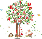 decalmile Woodland Animals Large Forest Tree Wall Decals Fox Rabbit Hedgehog Wall Stickers Baby Nursery Toddler Room Living Room Wall Decor