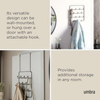 Umbra Estique Multi Over The Door Organizer Hooks, Black/Walnut Large