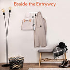 Coat Rack Wall Mount, Coat Hook Wall Mount, Wall Hooks for Hanging, Hat Rack for Walls, Coats Hanger with 12 Hook, Towel Hooks for Bathrooms (1 Pack, White)