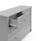 Storkcraft Crescent 6-Drawer Dresser (Pebble Gray) – GREENGUARD Gold Certified, Gray Dresser for Bedroom, Kids & Nursery Storage Chest, Safety Interlocking Drawers, Pre-Installed Tracks, Kids Chest