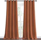 NICETOWN Burnt Orange Blackout Curtains for Sliding Door - 55 by 102, 2 Pieces, Blocking Out Sunlight Window Treatment Modern Design Grommet Curtain Panels for Dining Room