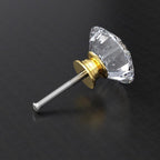 12-Pack Crystal Glass Cabinet Knobs for Home Decor, Vanity Drawers, Desks, Wardrobe Doors, Standard Screws Easy Installation for Home Refurbishment and Redecoration (Clear Crystal, 30mm, Gold Base)