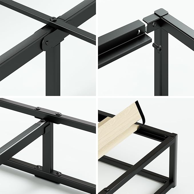 Zinus Joseph 18 Inch Platform Bed Frame, Wood Slat Support, No Box Spring Needed, Eco Friendly WonderBox(TM) Packaging, Easy Assembly, Black, Full