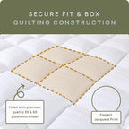 Extra Thick Pillow Top Mattress Topper Queen Size, 3 Inch Cooling Fluffy Cotton Hotel Mattress Bed Topper for Cloud Like Sleep & Back Pain Relief, Plush Soft Pad, Fits 6'-22' Mattresses