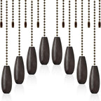 Boao 8 Pieces Ceiling Fan Pull Chains Extender Wooden Pendant Pull Chain Extension for Ceiling Light Lamp Fan(Coffee)