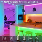 KEELIXIN LED Lights Music Sync RGB LED Strip Lights with APP & Remote Control (50ft)