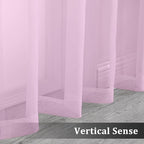 OVZME Sheer Window Curtains 96 Inch Length 2 PCS, Rod Pocket Voile Drapes for Bedroom Living Room, Semi Sheer Curtain Panels for Yard/Patio/Villa/Parlor, Each 42" W x 96“L