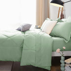 CozyLux Twin Comforter Set with Sheets Sage Green - 5 Pieces Bed in a Bag Twin, All Season Bed Set for Girls and Boys, Bedding Set with Down Alternative Comforter, Sheets, Pillowcase & Sham